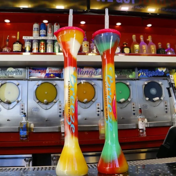 Custom 700ml Long Neck Slushy Yard Cup Vaso Yarda Plastico Party