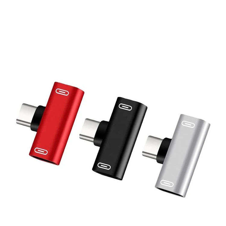 Waterproof 2 in 1 USB C Splitter Type C Male to Dual Type C Female Headphone Charger Adapter Splitter Converter