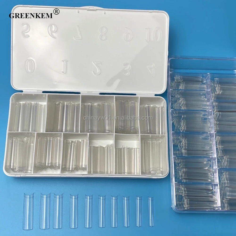 Pink Nail Tip Box Black White No C Xx Square Customized Logo No C Curve