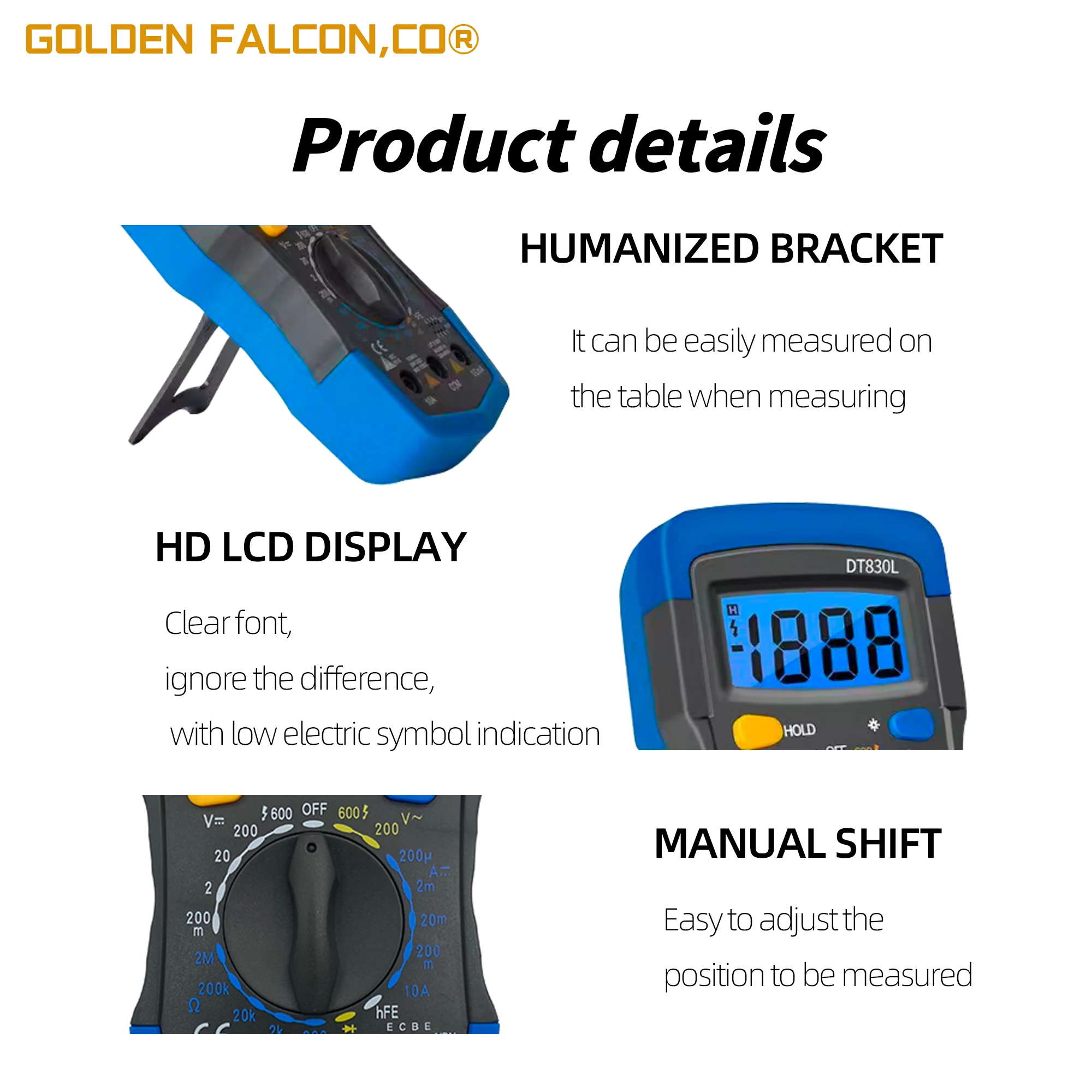 Professional Handheld Digital 1999 Counts Capacitance Meter LCD Digital Multimeter Voltmeter Ammeter Ohmmeter DT830L