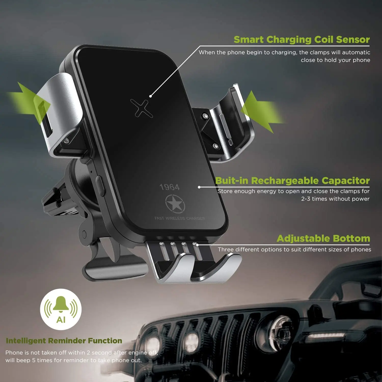 Новое поступление 2022, беспроводное зарядное устройство для смартфона, автомобильный фиксатор, универсальный автомобильный держатель для телефона с креплением на вентиляционное отверстие