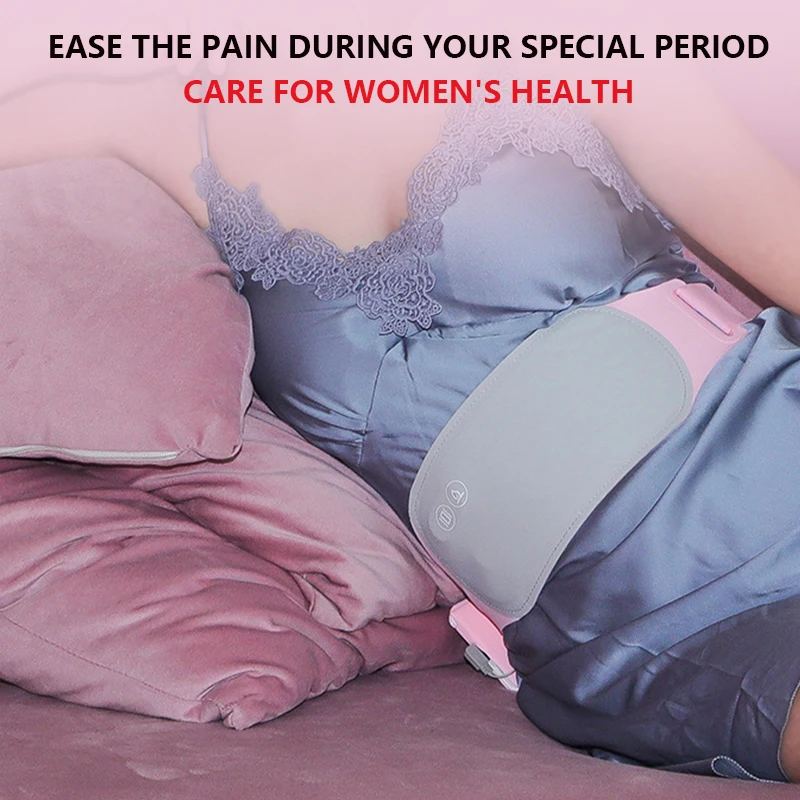 Warm Wireless Menstrual Cramp Relief  Vibrating Rechargeable Menstrual Heating Massager Pad