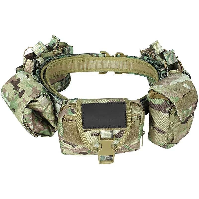 Heavy Duty High Density Durable Hunting Material Tactical Belt with Pouches Duty Belts Outdoor Work Wear-resistant Belts