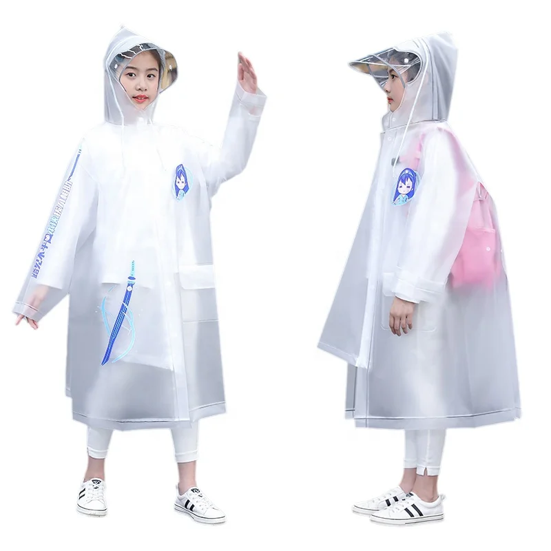 Reusable and cartoon raincoats for kids prevention breathable and protective rain coat