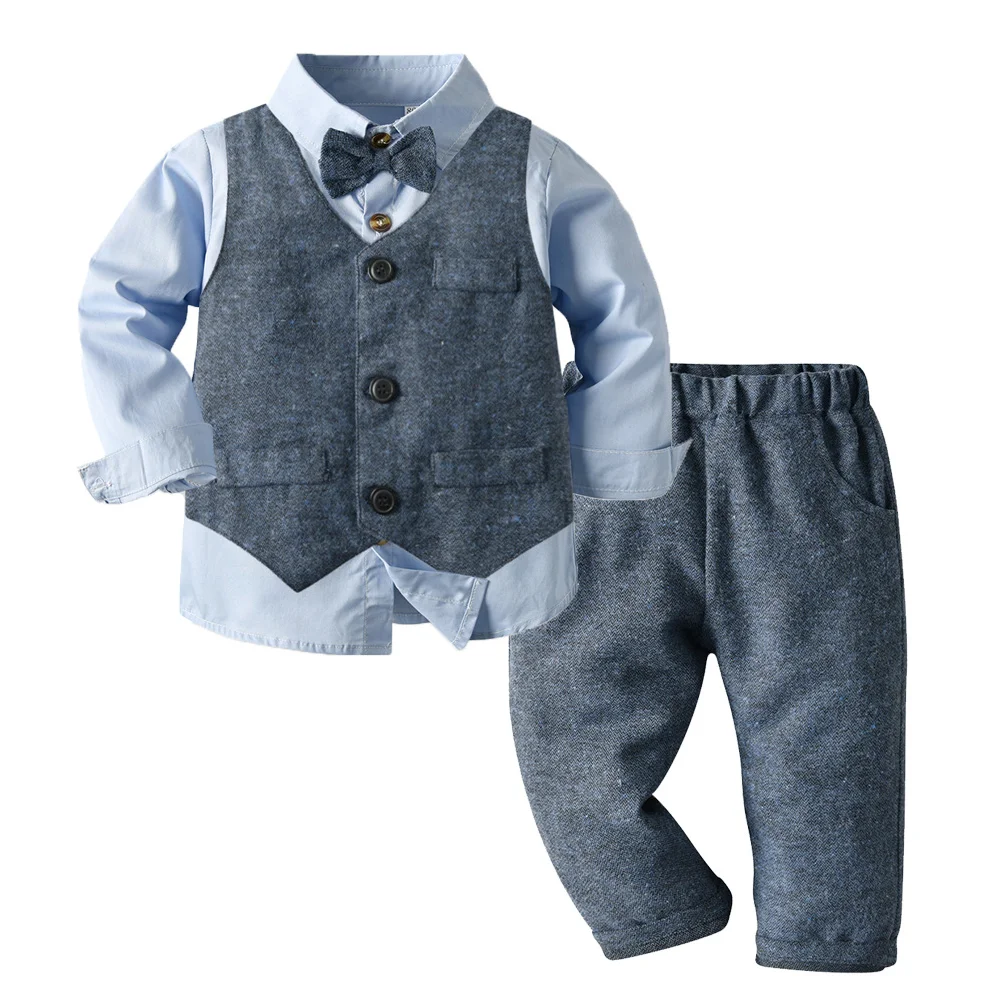 pantalones de conjunto Kids Pajarita Formal Trajes chaleco Baby boy set Caballero outfitsshirt 