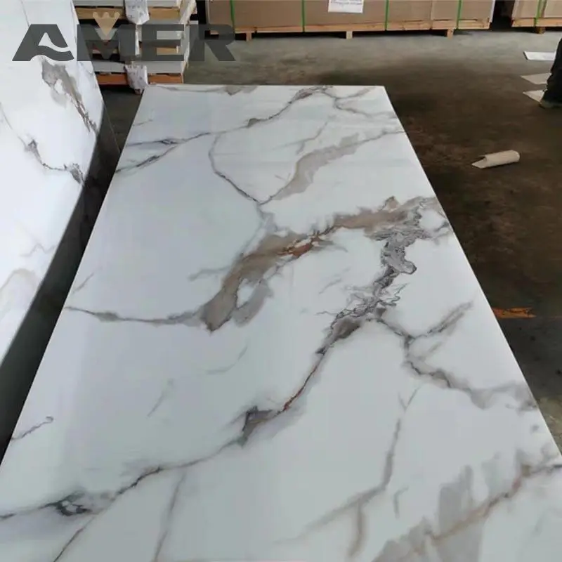 Amer 3d Design Pvc Marble Sheet Marble Alternative Panel 3mm Pvc Uv ...