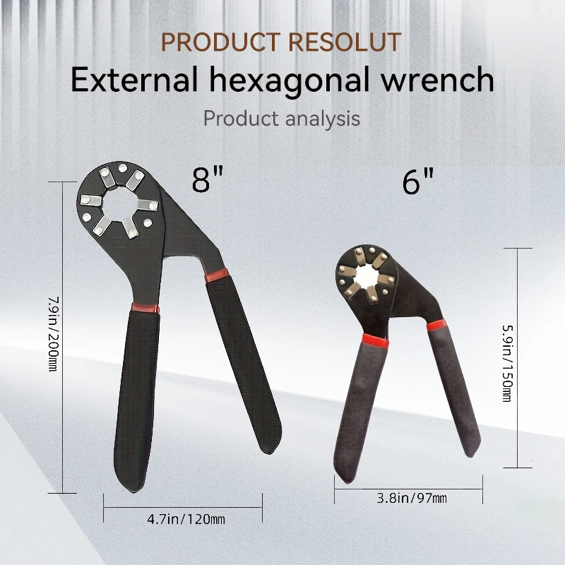 Chave sextavada externa, Chave Torque Ajustável, Abertura Repair Removal Tool, Chave Mágica, Torque Multifuncional Ajustável