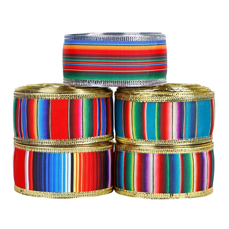 Rainbow Mexican Ribbon For Crafts,Colorful Grosgrain Fabric Ribbon ...