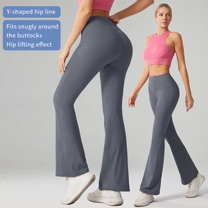 Women's New Style High Waist Yoga Pants  Bell Bottom Casual Sweatpants Wholesale Custom Private Logo Wide Leg Yoga Leggings