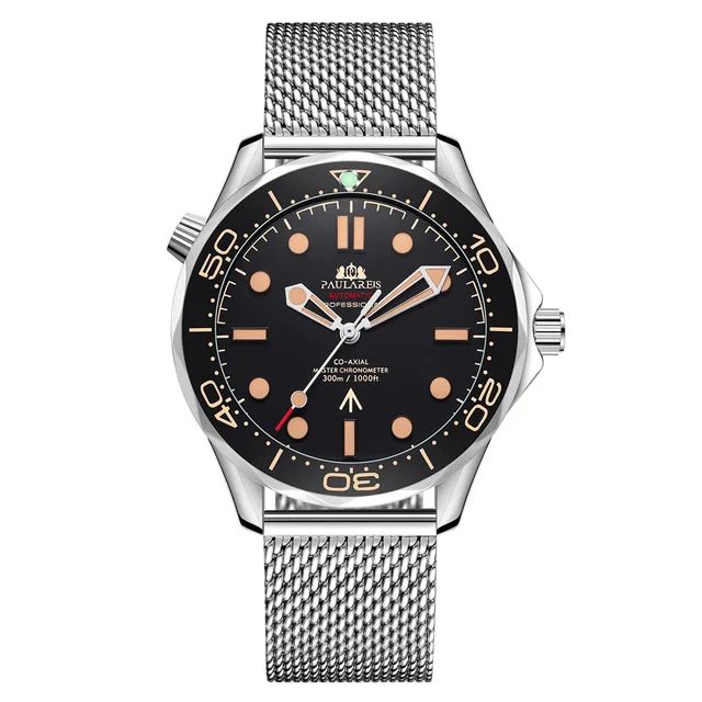 Paulareis Automatic Self Wind Mechanical Net Stainless Steel Nylon Strap Luxury Men New Limited Watch