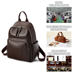 Manufacturer Custom Women Leather Travel Backpack Large Capacity Rucksack High Quality Laptop Bag School Bags for Women