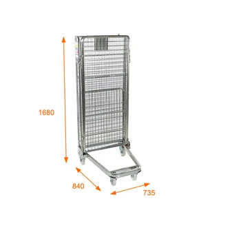 735x840 4 Sides A Frame Nestable Rolltainer Cage Trolley H1680