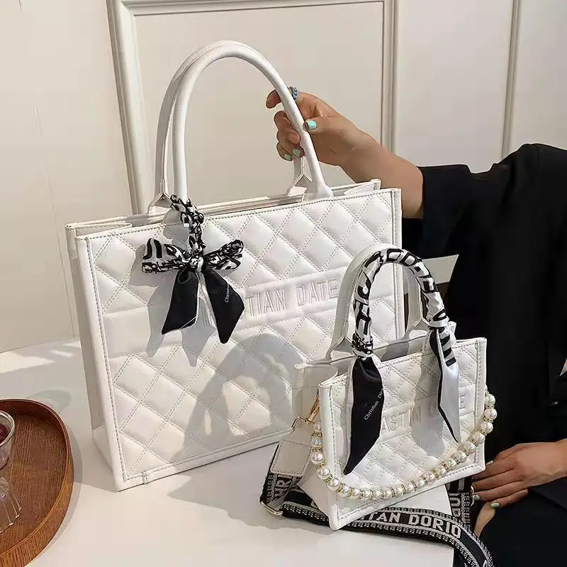 Wholesale Designer Handbag Silk Scarf Lady Fashion Embroidery Rhombus Tote  Bag Women Shoulder Bag - Buy Women Shoulder Bag,Women Tote Bag,Women