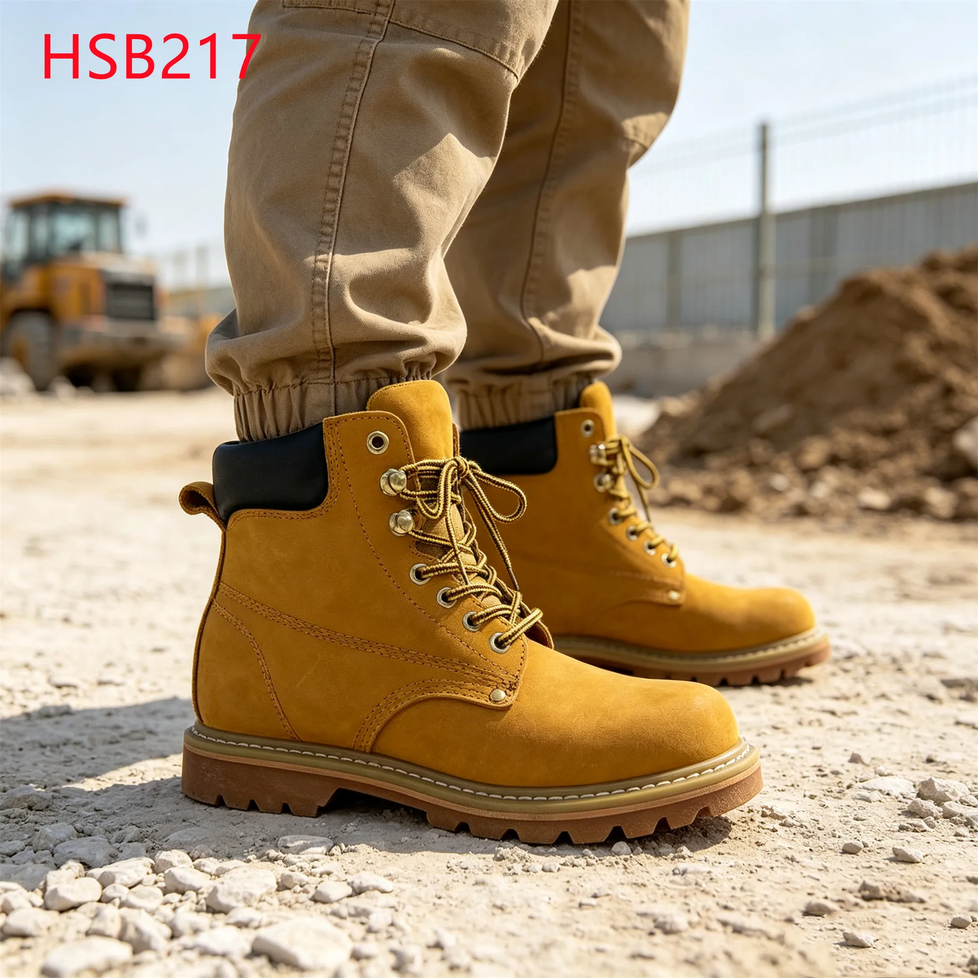 LXG,Pipeline Job Anti-mositure Goodyear Welt Honey Color Safety Footwear Tunnel Excavation Safe Toe Hua Singh Work Boots HSB217