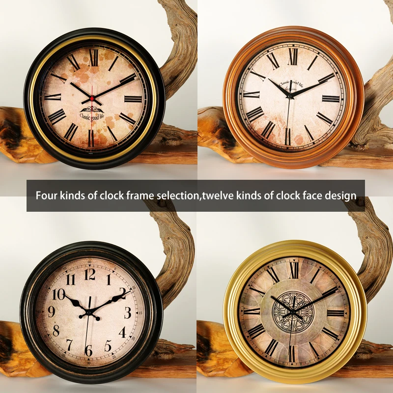 Round Vintage Retro Wall Clocks Digital Quartz Design Style Antique Art Home Decor for Bedroom Weddings OEM Watch
