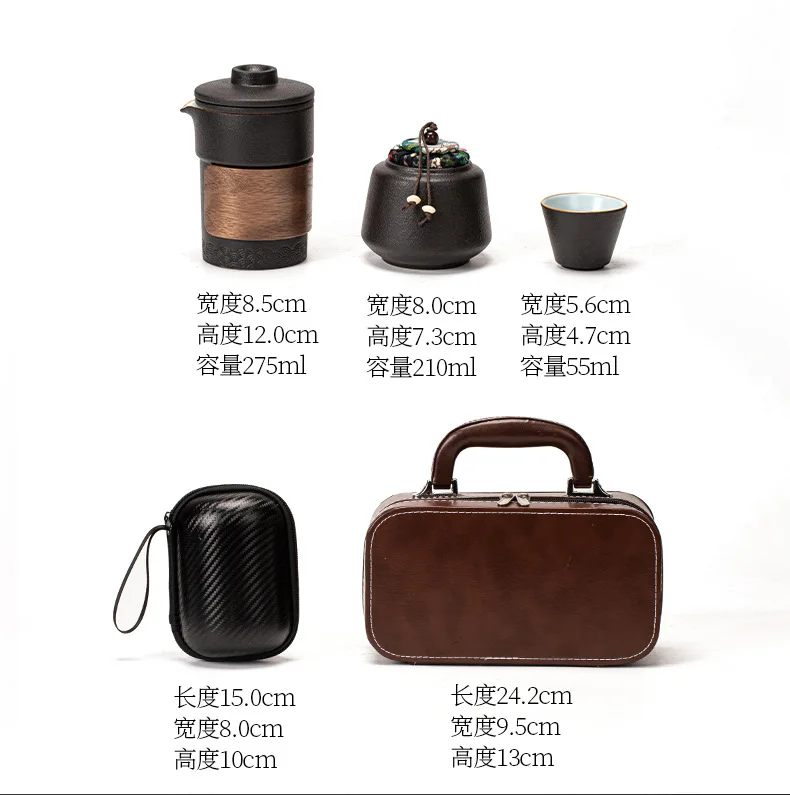 Ceramic Travel Tea Set Portable Porcelain Drinkware Chinese Kung Fu Tea ...