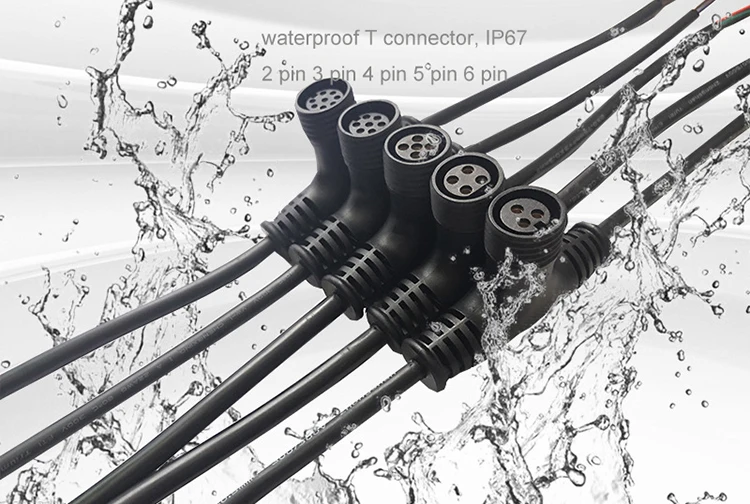 IP65 IP67 IP68 Floor Heating LED Power Cable Joint Outdoor Male Female T type Waterproof Plug