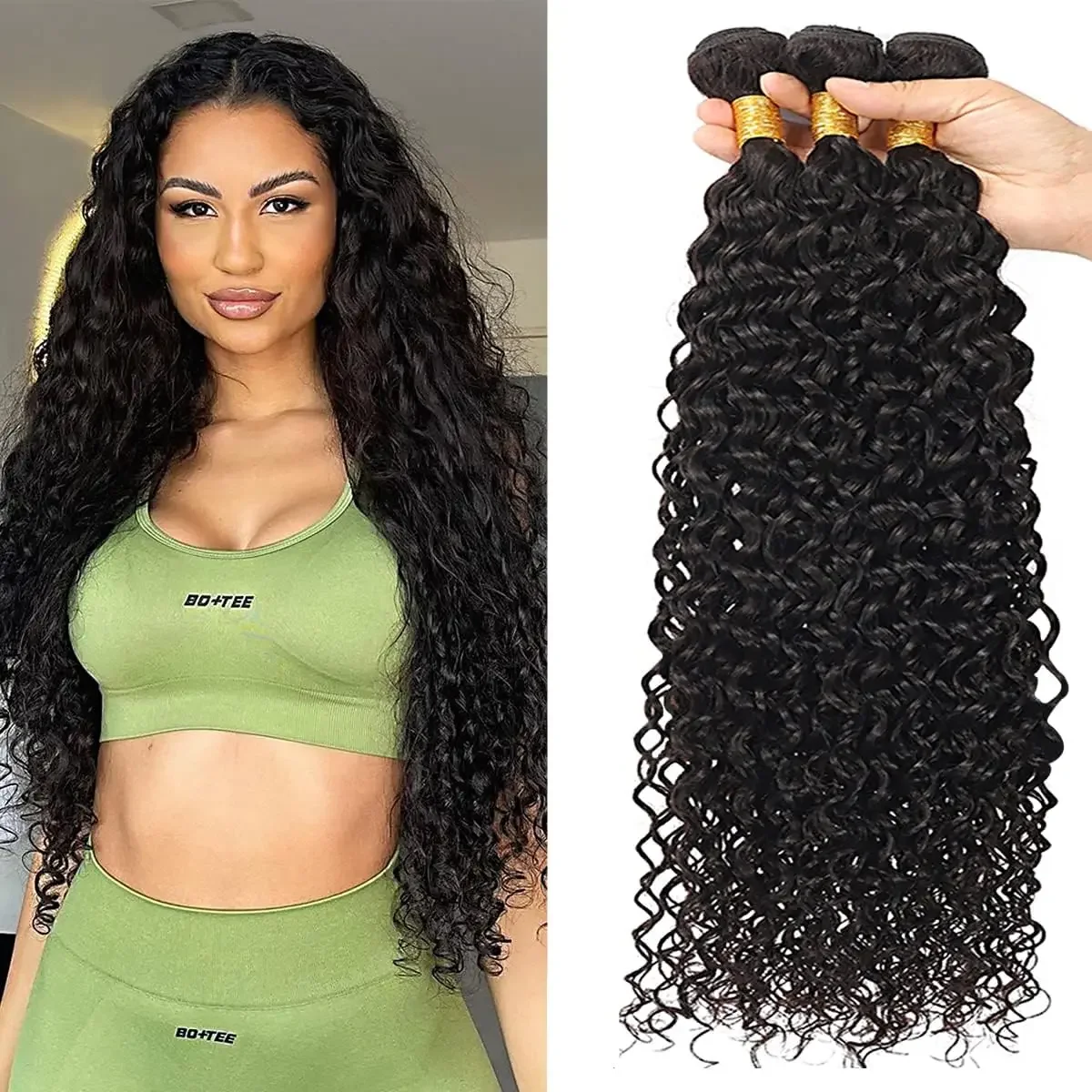 Braziliaanse Human Hair Bundels Water Wave Haar Weave Bundels Braziliaanse Krullende Diepe Wave Haar Bundels Remy Human Hair Extensions_voghion.com