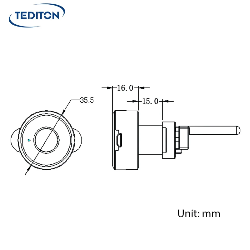 Tediton Tuya App Smart Cabinet Biometric Locks for Lockers Fingerprint Locker Lock With Usb Charging Black