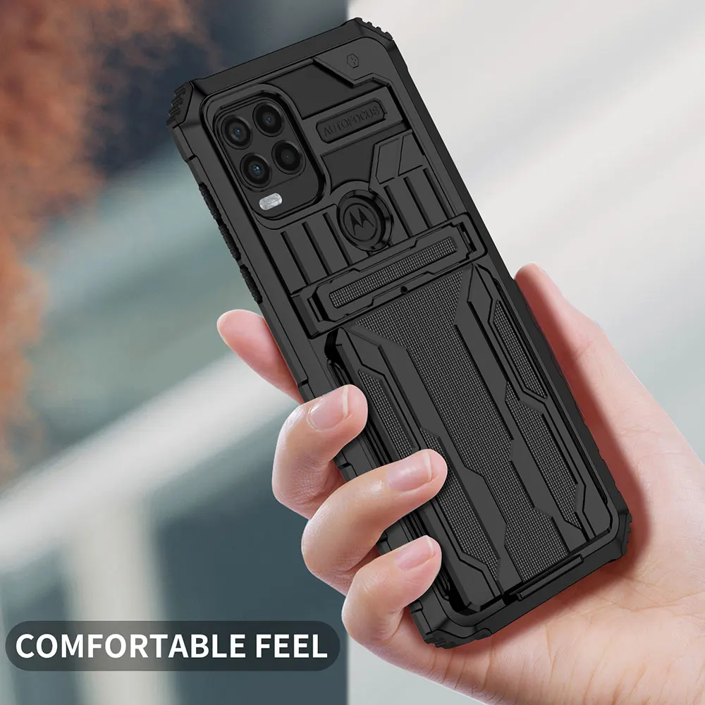 Laudtec Sjk961 Shockproof Phone Case Folding Holder Card Skin Friendly Shell Camera Lens Protection For Motorola G Stylus 5G factory