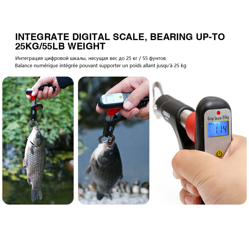 Fishing Gripper 25kg(55lb) Digital Scale Fish Lip Grip Scale Fish Control  Tool