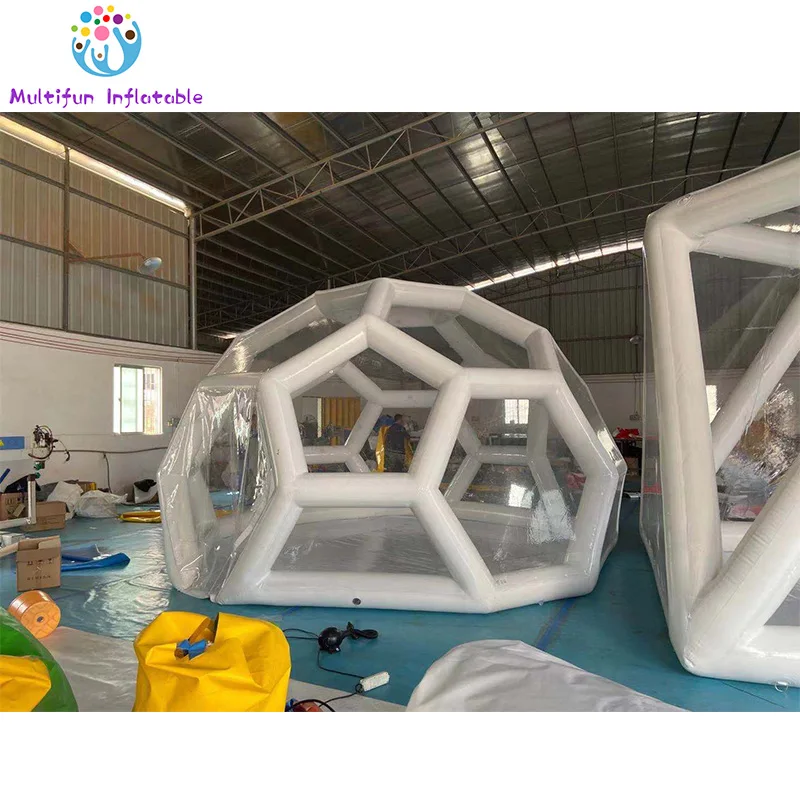 stargazing inflatable camping tent inflatable football shaped clear dome tent