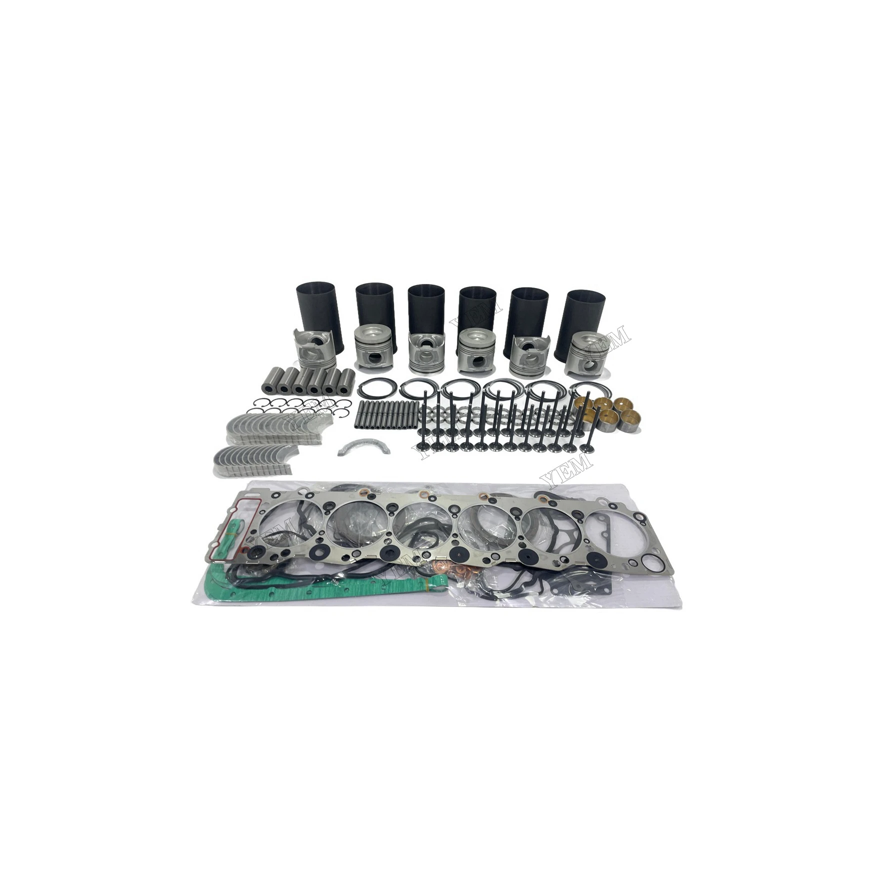 6HK1 Overhaul Repair Kit With Valves Engine Bearings Cylinder Liner Piston Rings Full Gasket Kits for Isuzu Engine Repair Kit