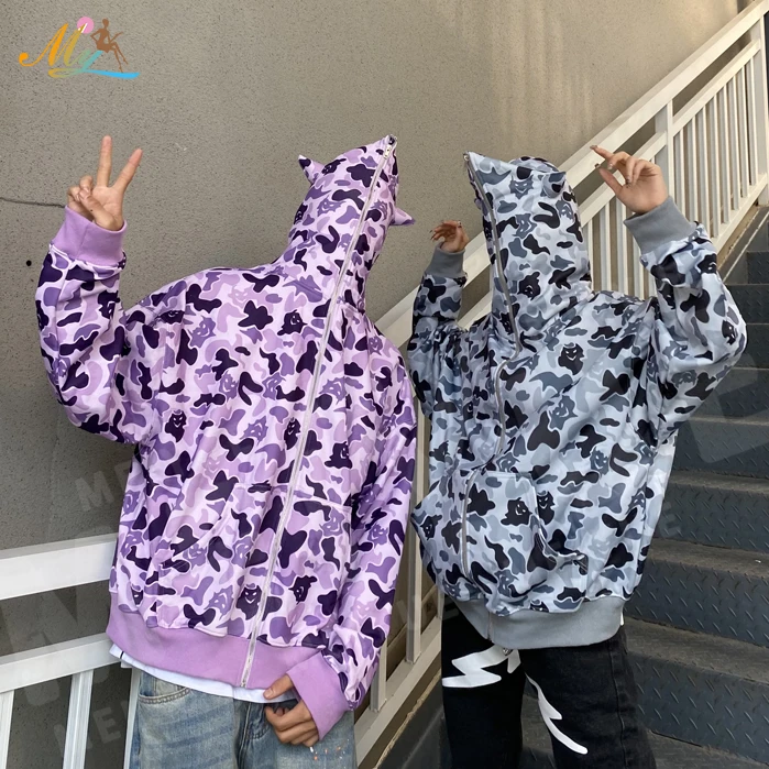 High Quality Custom Tech Fleece Unisex Devil Horns Hoodie