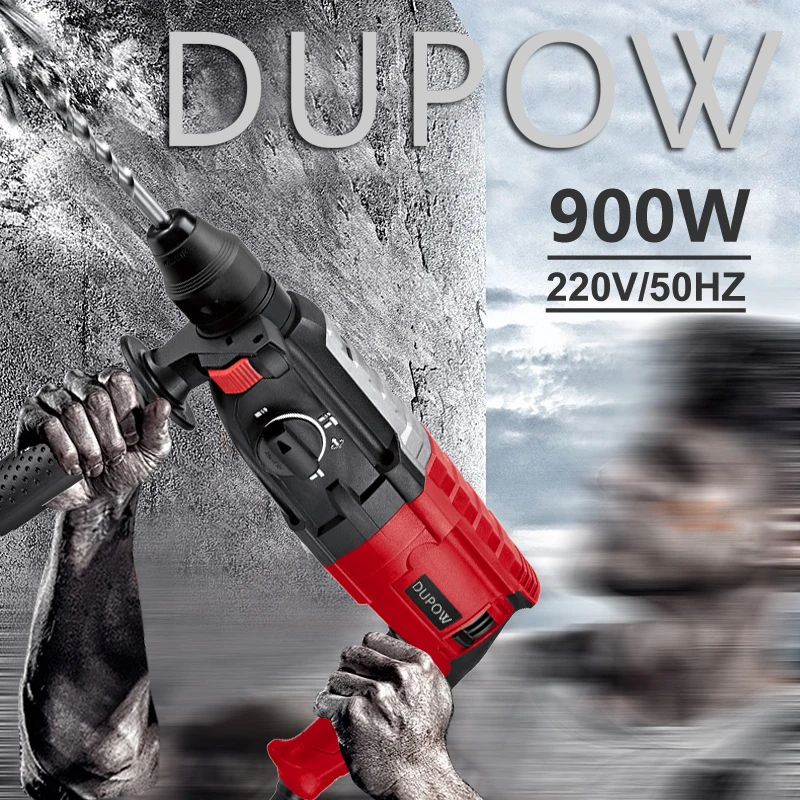 Промышленная бесщеточная Проводная электрическая дрель Sds Plus 28 мм 900 Вт
