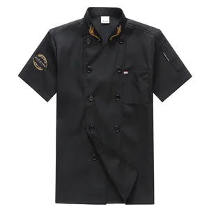 Summer Short Sleeve Collar  Coffee Shop Bakery Waiter Barber Restaurant Chef Jacket Top Work Uniforms Wholesale Hotel Uniform