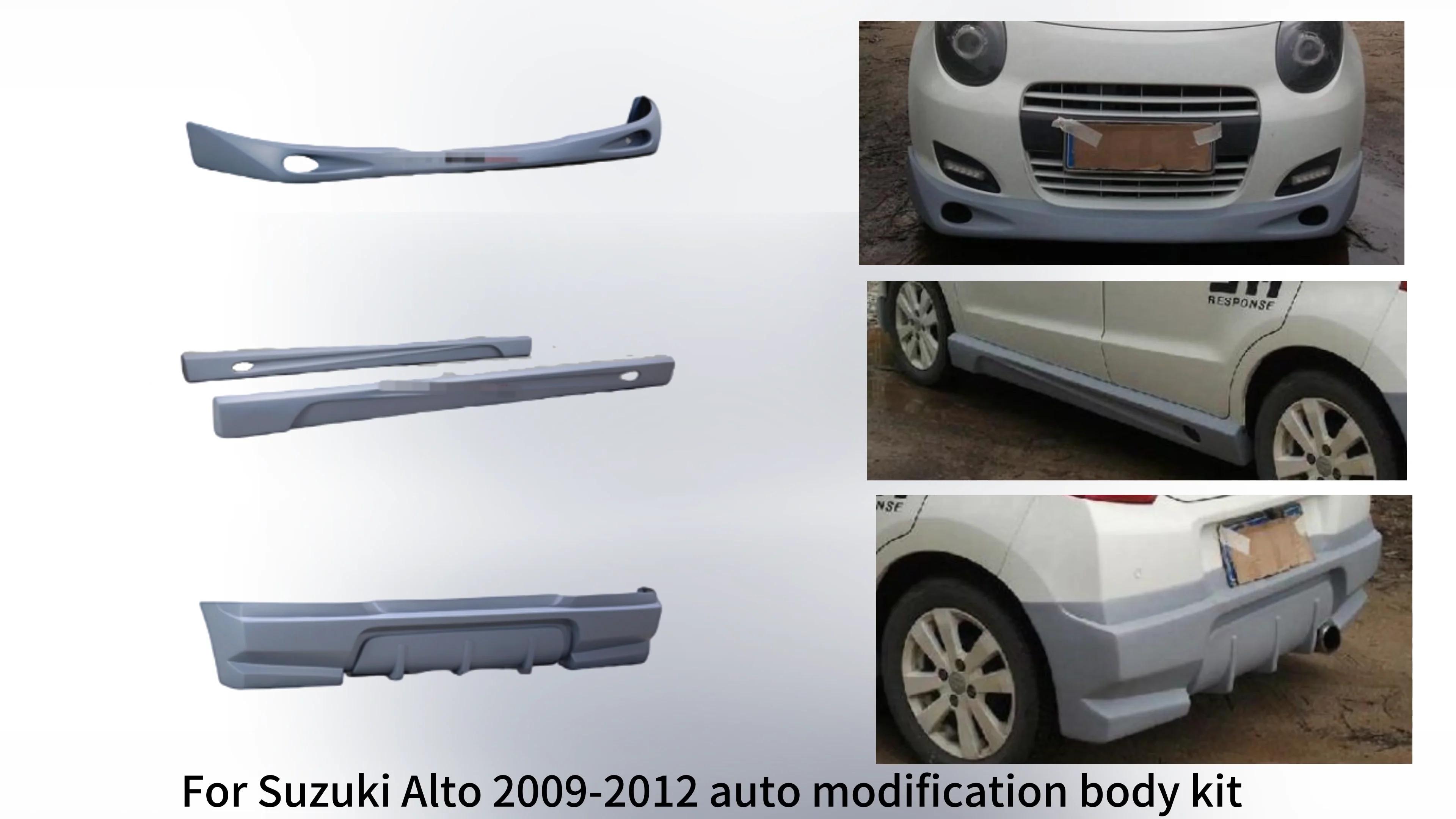 Auto Body Systems Wide Body Kit Pp Car Side Skirt Bumper Part For Suzuki Alto 2009 2010 2011