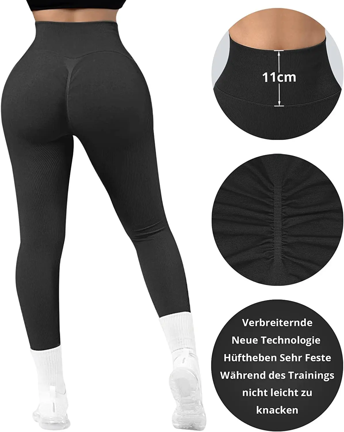 Scrunch Mesh High Waist Seamless Yoga Pants by Jianyu