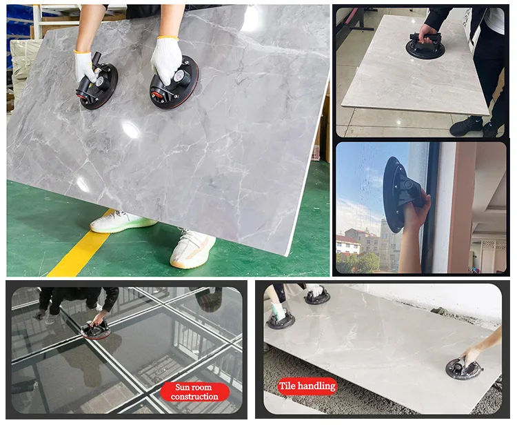 Corner Forming Vacuum Glass Tile Flooring Suction Cup Tiles Lifter for Glass with Rails for Porcelain