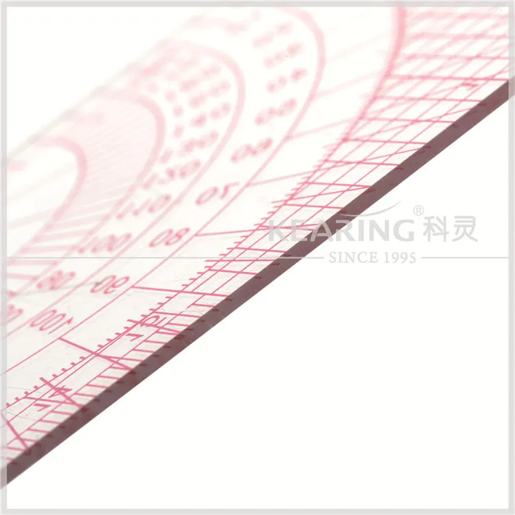 Kearing Flexible Multi Purpose Pattern Grading Ruler 30cm & 12inch With Sandwich Printed Protractor in the Center#B75