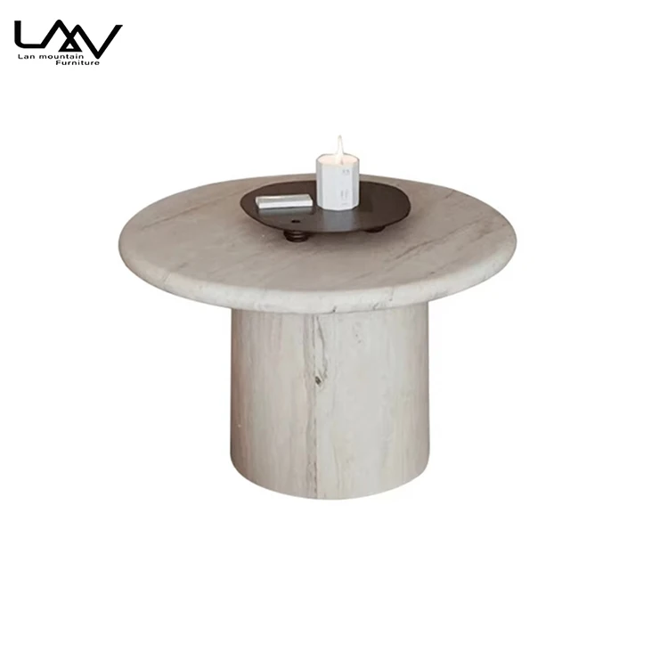 Japanese Style Wabi-Sabi Cave Stone Coffee Table for Living Room