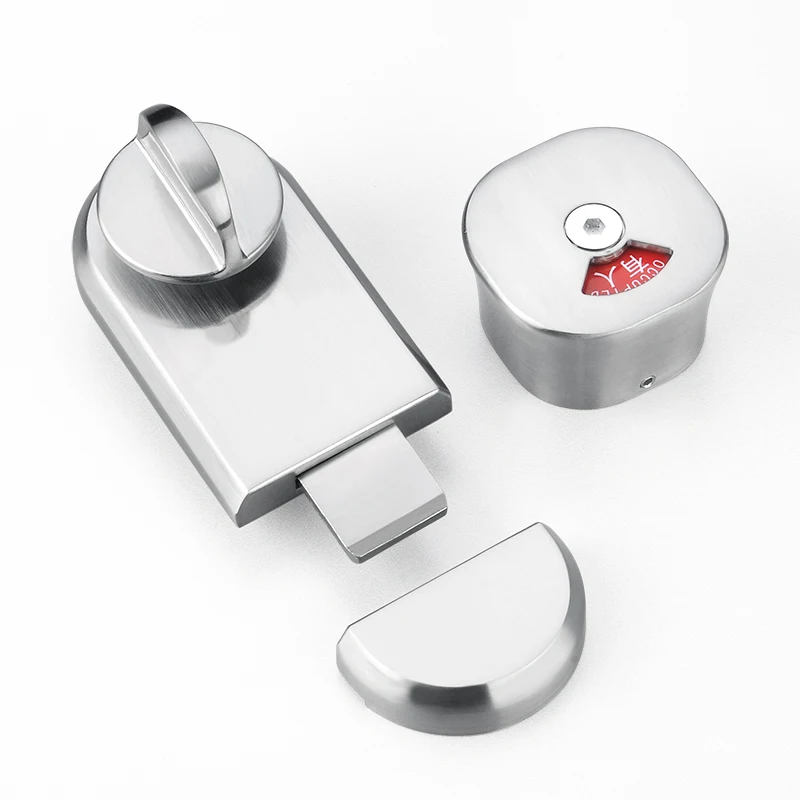 High-Quality Public Toilet Partition Lock Alloy Lock  Heavy Zinc-Alloy Unmanned Latch Lock for Toilet Partition  Hardware