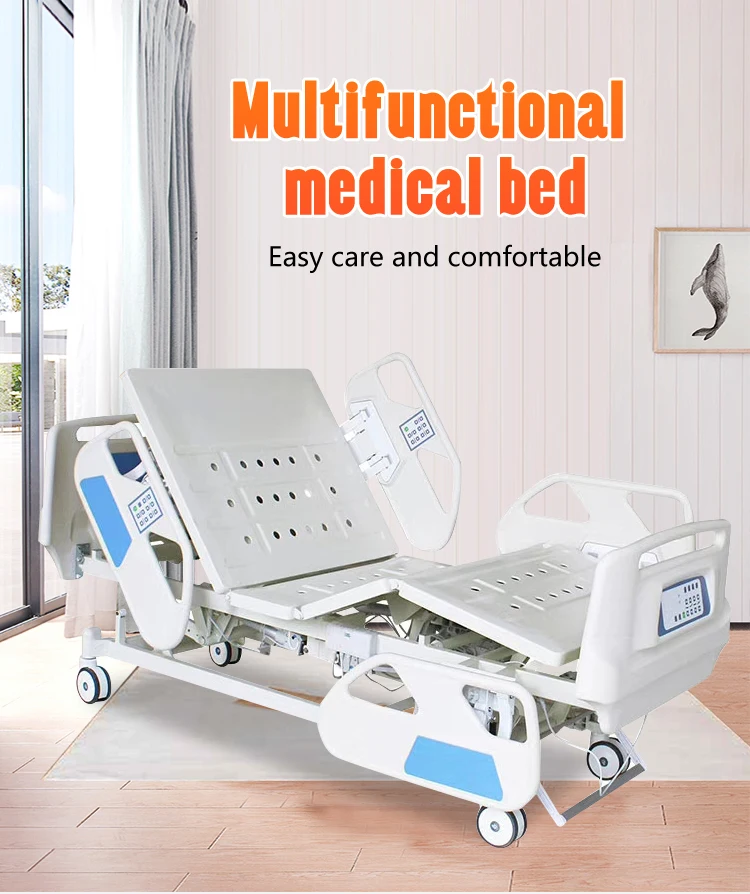 5 Function Luxury ICU Electric Stryker Medical Bed Nursing Bed Multifunctional Hospital Bed  For Patient