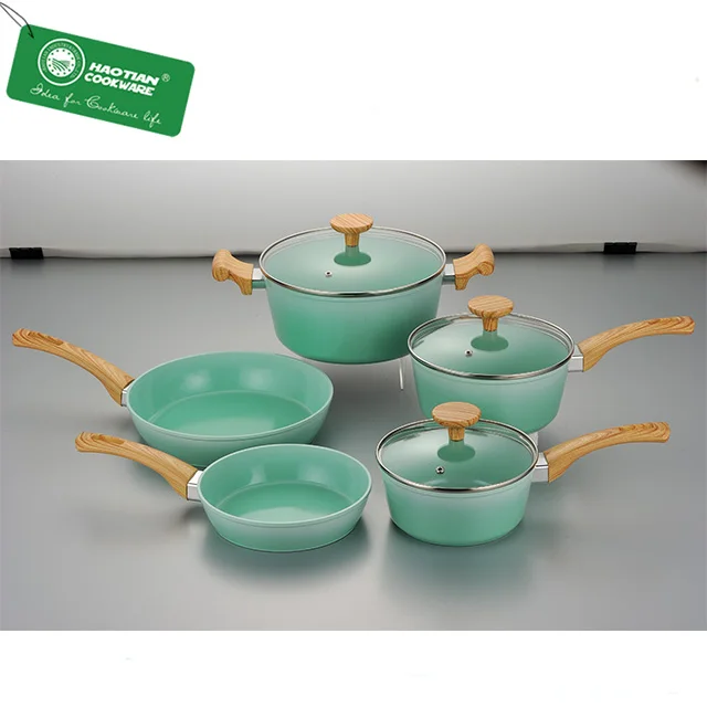 Ceramic Cookware Aluminum 8pcs Kitchenware Set Inner And Outer