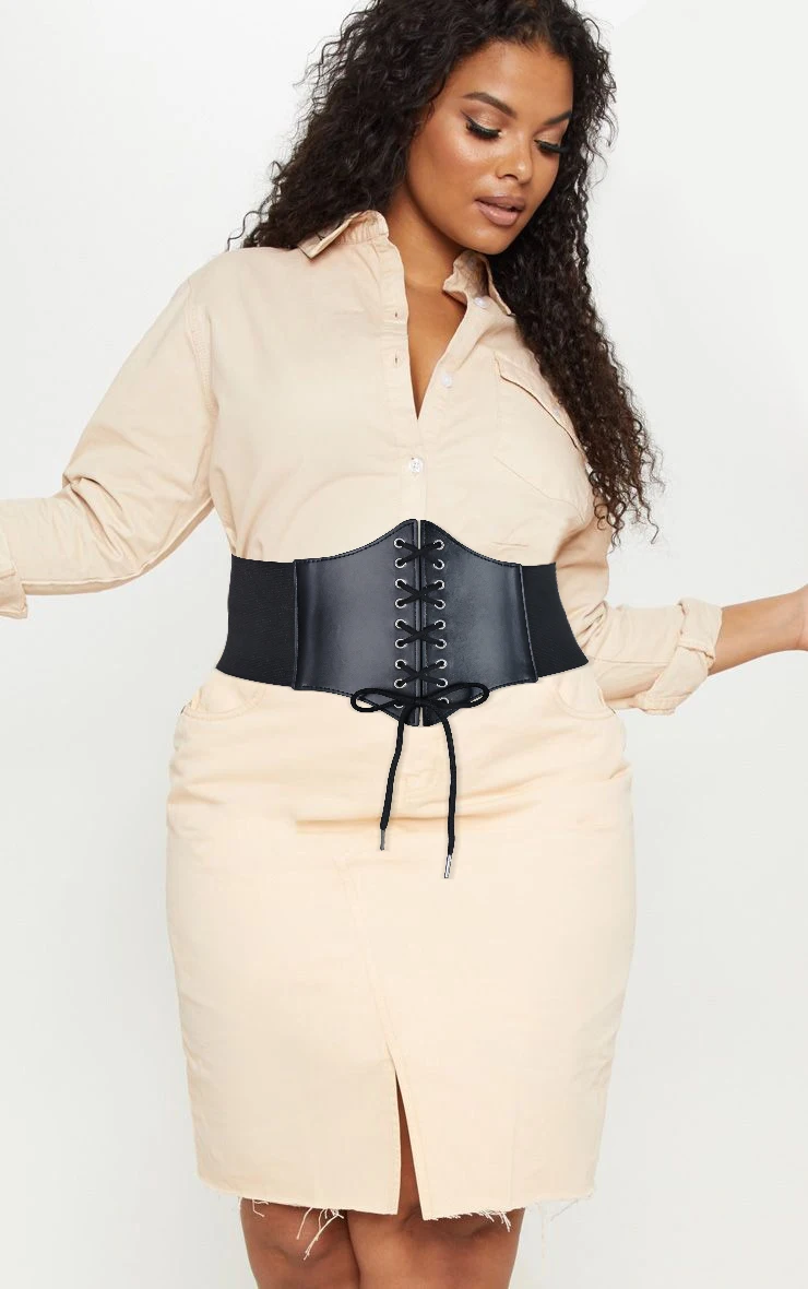 Women Belts Plus Size Lace Up Decor Tight Corset With Gothic Style Waist Belt For Party Outfits