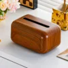 Walnut wood color - light brown - tissue box - flat