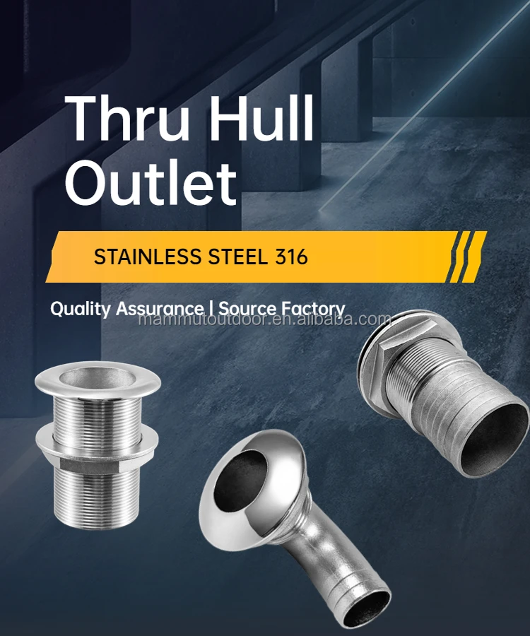 Marine Thru Hull Water Drain Boat Hardware Fitting Accessories 54mm