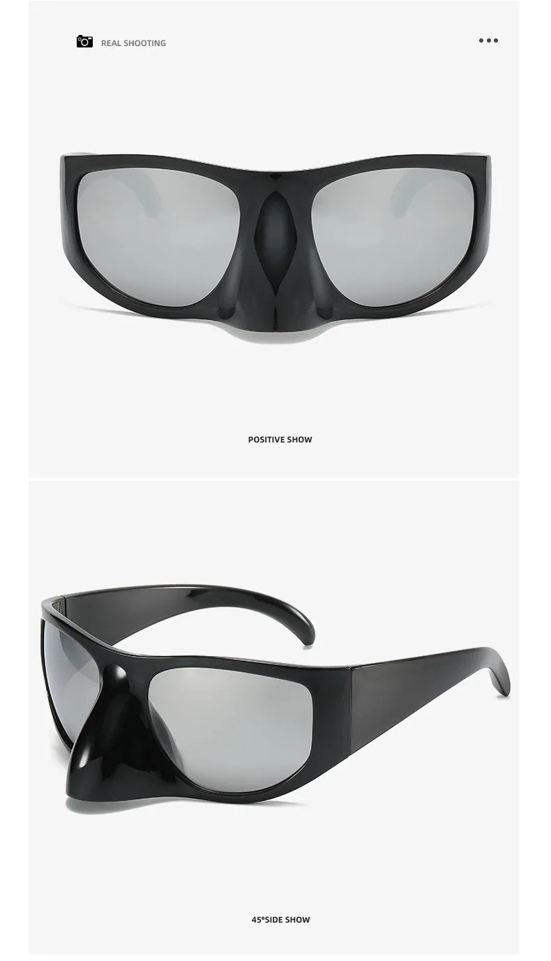 002 Oversized Luxury Brand Unique Sunglasses Women 2000's Y2k Punk