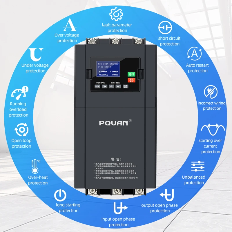 High Performance AC Soft Starter 3 Phase 11kw 50/60Hz Online Soft Starter