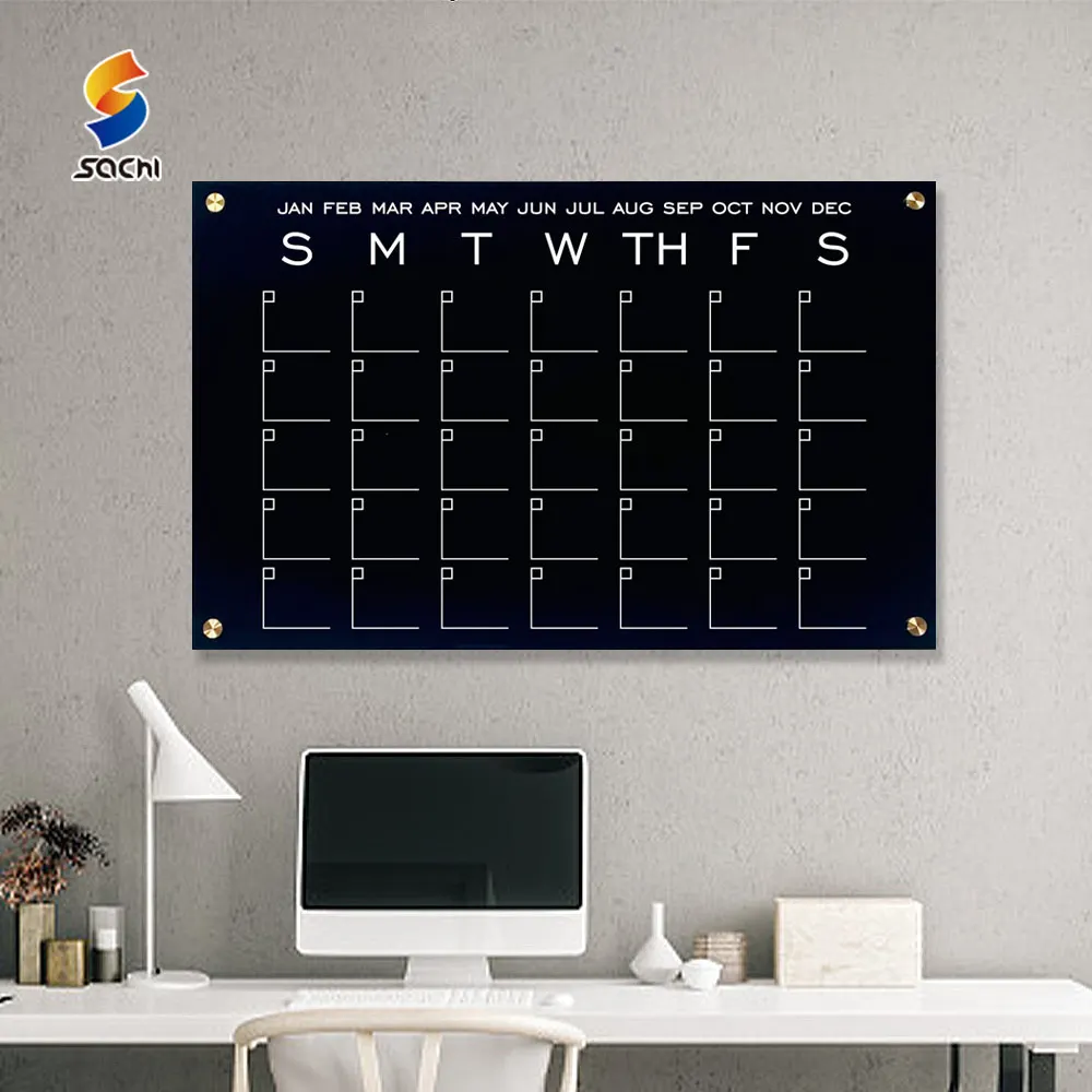 Luxury Weekly Wall Calendar Acrylic Personalized Acryl Sheet Desk Stand
