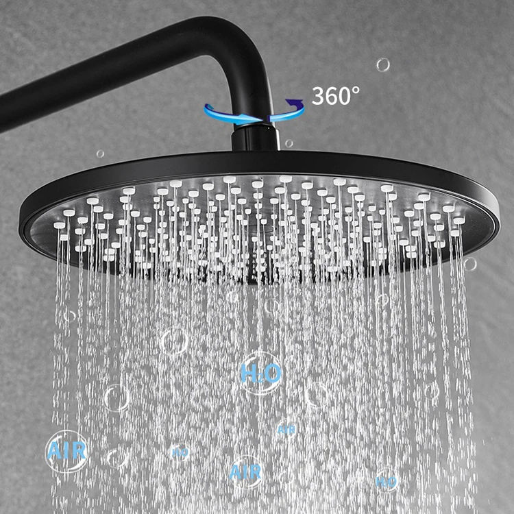 Juego de ducha con cabezal de tecla de piano para baño frío y caliente de 4 funciones