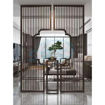 Chinese Style Color Decorative Stainless Steel Metal Laser Cut Room Divider Metal Screen Partition