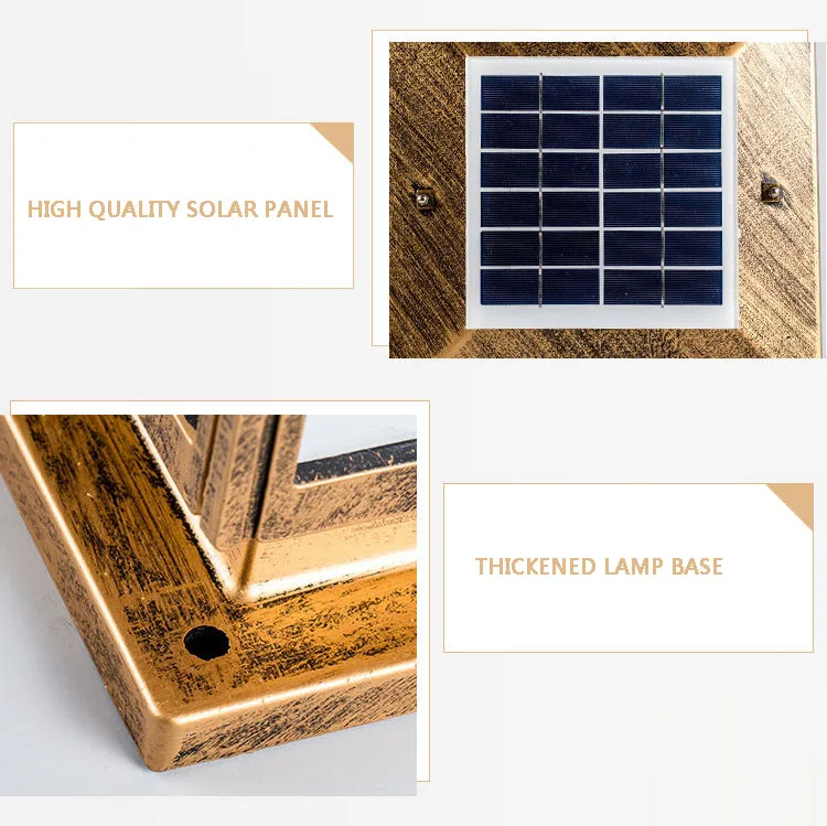 IP65 Led Outdoor Garden Light Classic Style Die Casting Aluminium Solar stigma lamp Fence Pillar Lights
