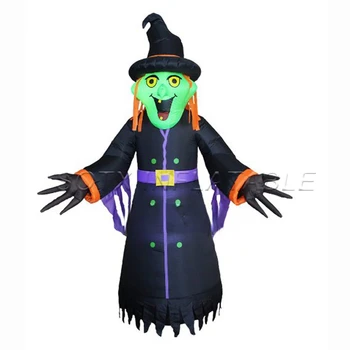 Hot sale 3m-5m giant inflatable witch for halloween decoration