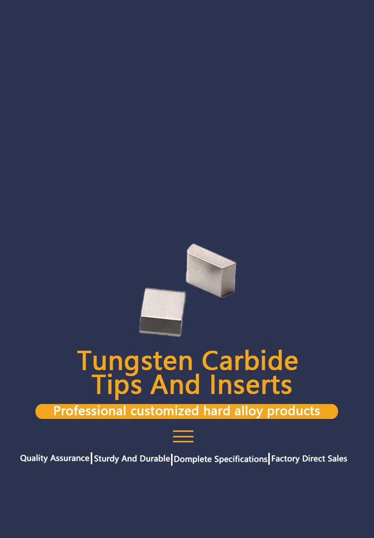 Customized Size 100% Virgin Tungsten Carbide Brazed Tips for Stone Cutting and Carving YG8 Alloy