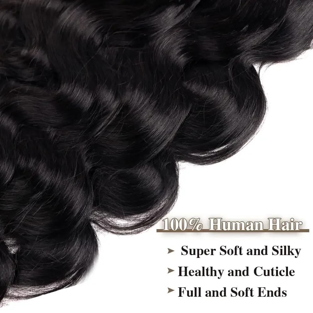 Body Wave Clip in Human Hair Extensions Natural Color Brazilian Remy Human Hair Extensions For Women_voghion.com